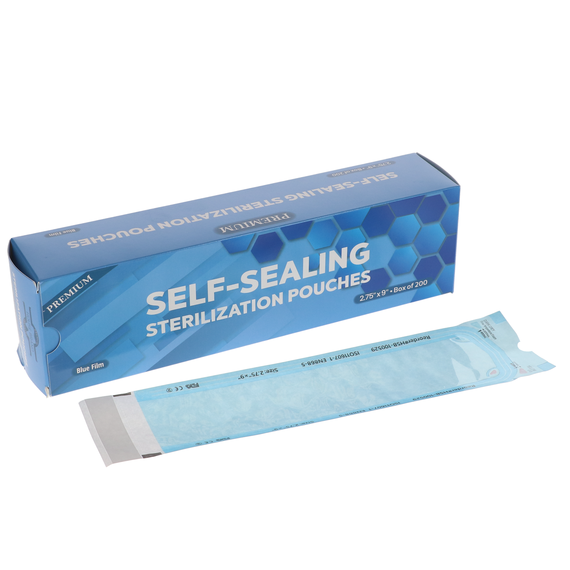 House Brand Dentistry 100529 Self-Sealing Sterilization Pouches 2.75 House Brand Dentistry 100529 Self-Sealing Sterilization Pouches 2.75